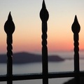 Santorin -- Gitter mit Sonnenuntergang
